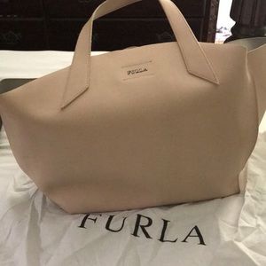 Furla blush leather bag